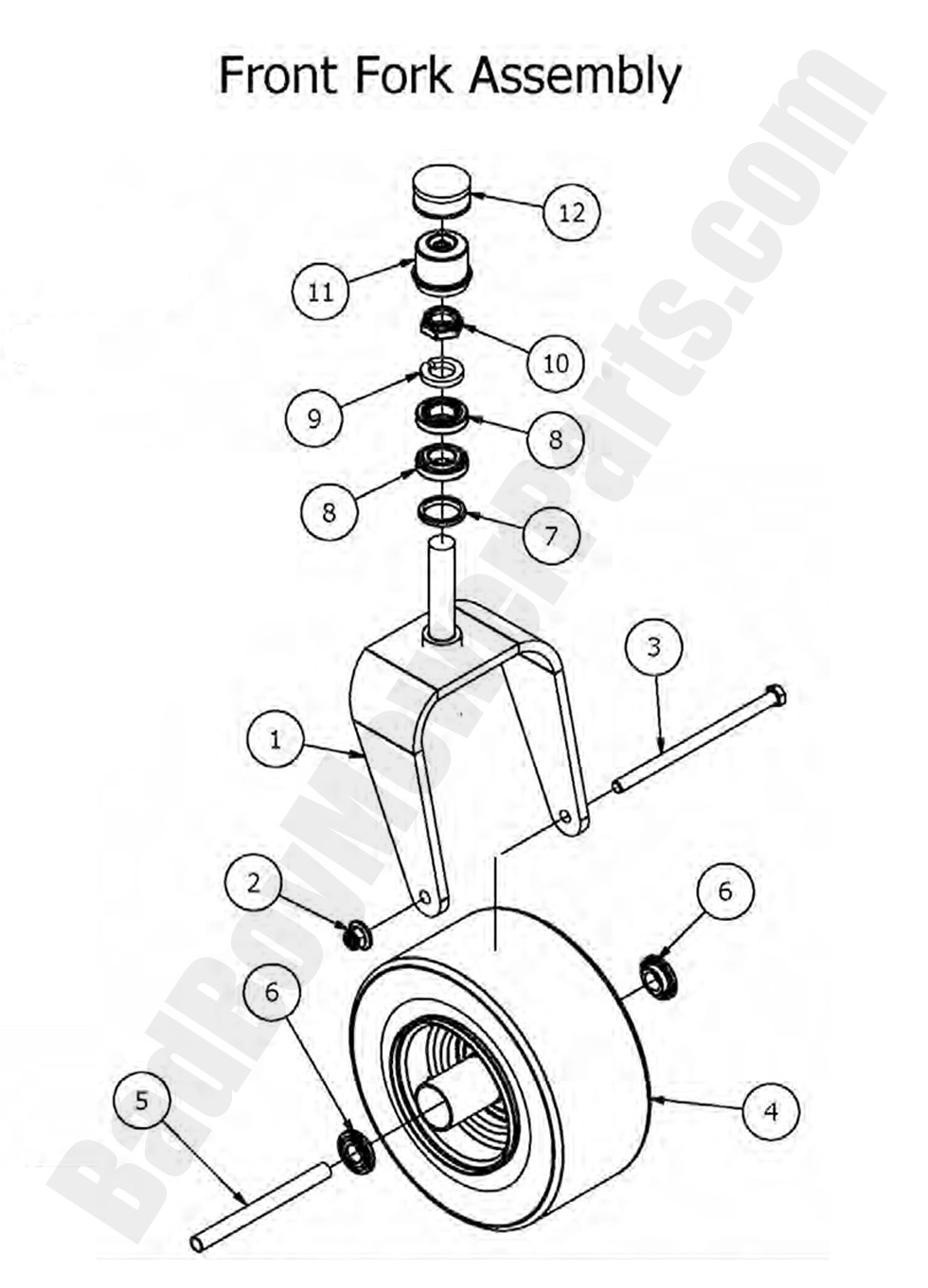 2017 Stand-On - Front Fork Assembly